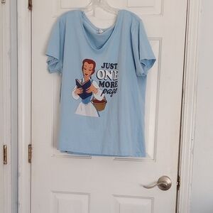 Disney Light Blue Short Sleeve Tee with Character Print
